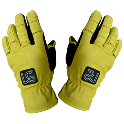 nętrze dłoni damskich rękawiczek zimowych skórzanych MQ Line żółto-czarnych ze wstawkami Touch Screen - HorsePassion.pl