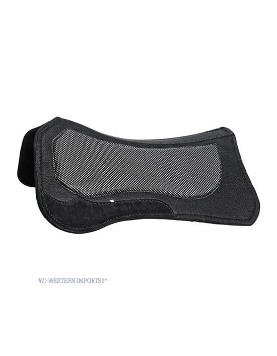Pad western Competitor filcowy z wkładką shock absorbing — szary filc syntetyczny, czarny aeropren, kształt anatomiczny
