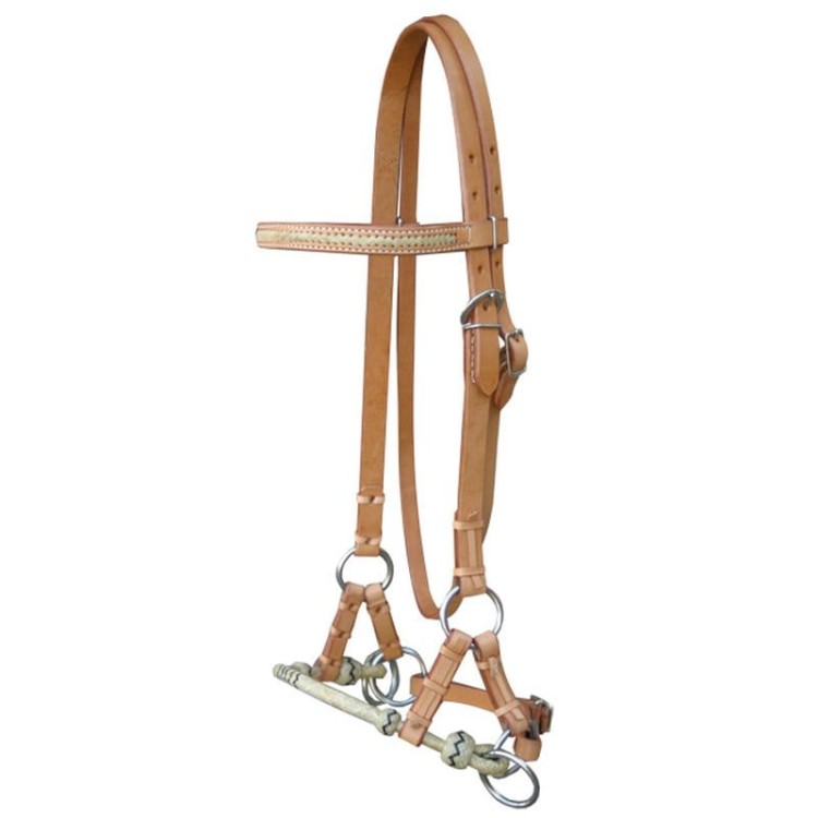 Sidepull Westernwelt z surową skórą na nosie rawhide jasny COB — HorsePassion.pl