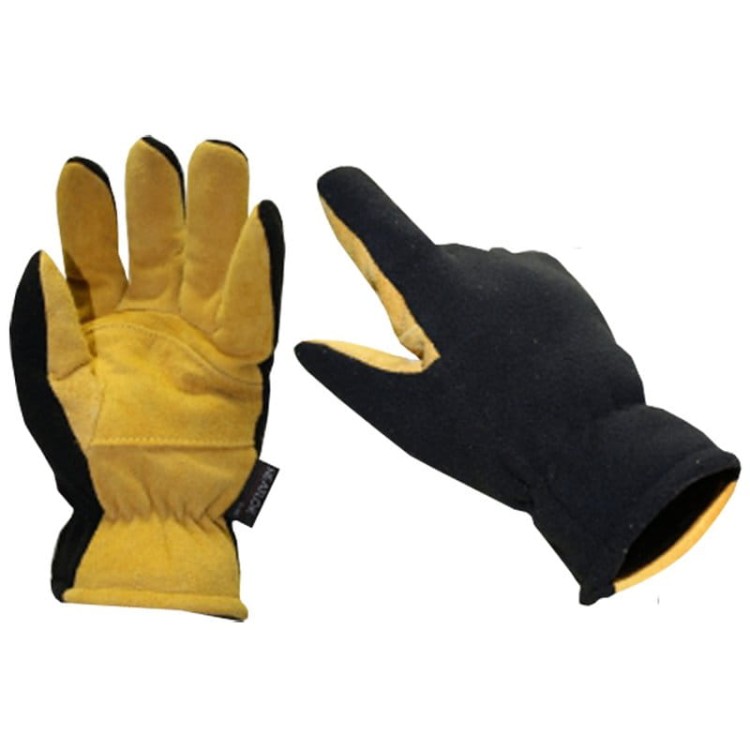 Komplet rękawiczek zimowych jeździeckich polar skóra jelenia przód i tył - HorsePassion.pl