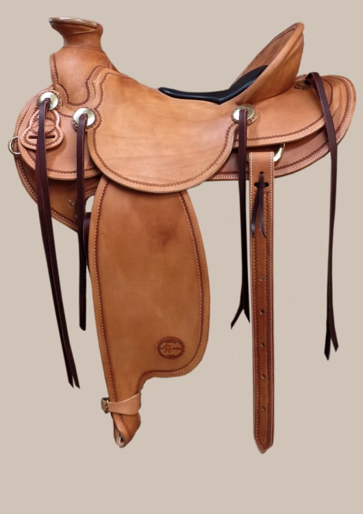 Siodło AK Joachim Kasper Buckaroo Oldtimer Plain #100-010 — wade fork, gładka skóra bez toolingu, mosiądz, kolor natur