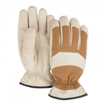 Para ocieplanych rękawiczek Majestic Winter Eagle, widok od przodu, połączenie skóry i prążkowanej tkaniny — HorsePassion.pl