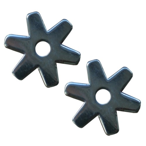 Rowele do ostróg western 6-punktowe szerokie ramiona ciemna stal średnie działanie para — HorsePassion.pl