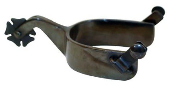 Ostrogi western treningowe Partrade Clover czarne — rowel koniczynka, wykończenie black satin