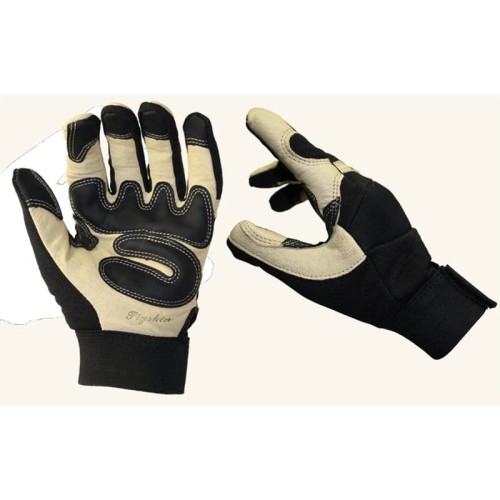 Rękawiczki robocze Black Eagle pigskin kremowo-czarne — HorsePassion.pl