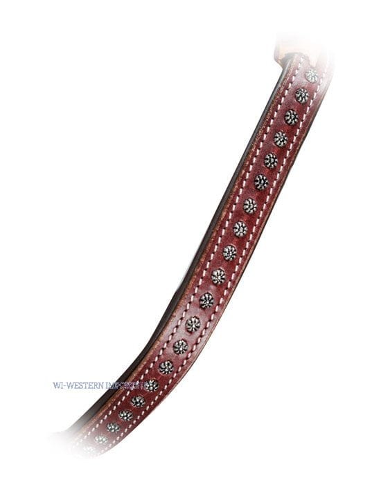 Sidepull dots detal metalowe ćwieki nachrapnik skóra naturalna — HorsePassion.pl