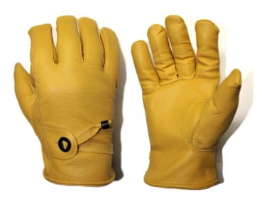 Para wytrzymałych skórzanych rękawic western styl Yellowstone z podszewką grzbiet dłoni detale — HorsePassion.pl