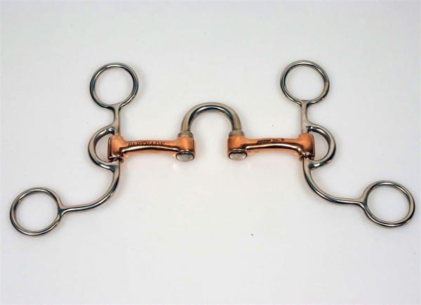 Czanka Baby Correction bit krótka Partrade Metalab 5" — miedziany ścięgierz z małym portem, krótkie S-czanki stal nierdzewna, O-ringi górne i dolne