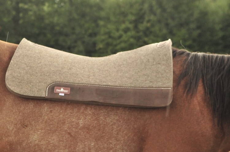 Pad western Classic Equine 100% Wool Felt — grubość 1 cal widoczna z profilu
