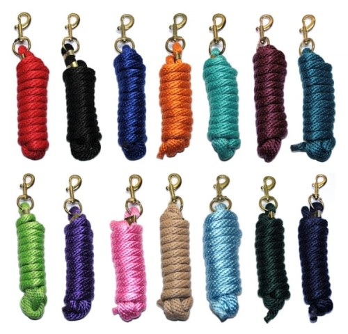Uwiąz lead rope Equi — 12 kolorów (czerwony, czarny, navy, royal, turkusowy, winowy, petrol, limonkowy, fiolet, różowy, berry, błękitny) z mosiężnym karabińczykiem brass