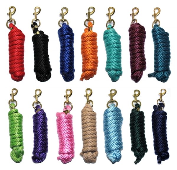 Uwiąz lead rope Equi — 12 kolorów (czerwony, czarny, navy, royal, turkusowy, winowy, petrol, limonkowy, fiolet, różowy, berry, błękitny) z mosiężnym karabińczykiem brass
