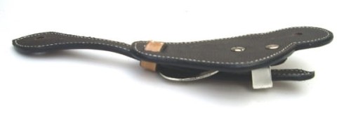 Paski do ostróg western basket weave spód ciemna skóra białe szycie — HorsePassion.pl