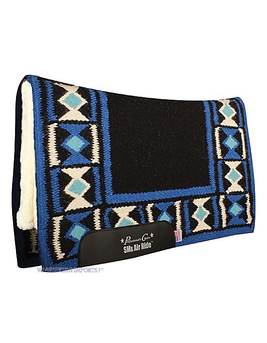 Pad western Professional's Choice Hourglass SMx Air Ride czarny — blanket wełniany, rdzeń Air Ride, wełna merino od spodu