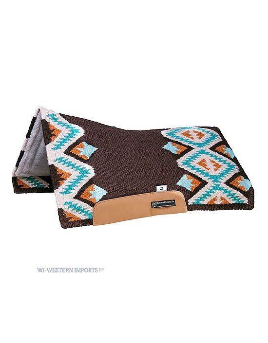 Pad western CSF San Jaquinto Western Imports czekolada — wełna nowozelandzka wzór Navajo