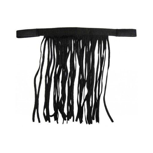 Frędzle na muchy na kantar czarne — mocowanie na podwójne rzepy, ochrona oczu konia przed owadami na padoku, rozmiar Cob/Full — HorsePassion.pl