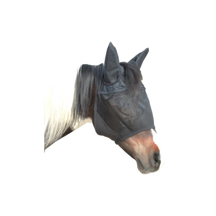 Maska przeciw muchom dla konia z ochroną uszu