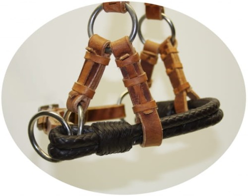 Sidepull Equi detal kółko stal nierdzewna pleciona skóra nachrapnik — HorsePassion.pl