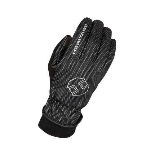 Wiatroszczelne rękawiczki zimowe Heritage Summit czarne z nadrukiem grzbiet dłoni - HorsePassion.pl