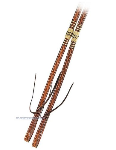 Wodze westernowe skórzane tłoczone rawhide Western Imports — HorsePassion.pl