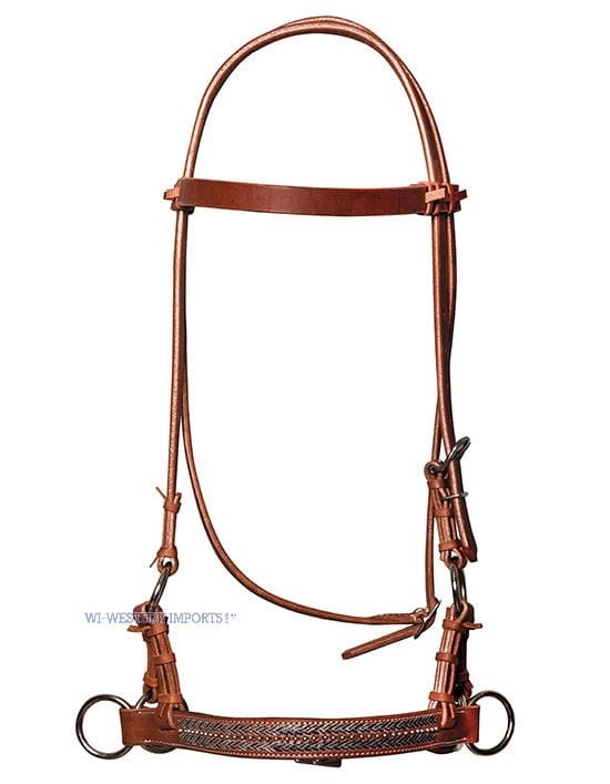 Sidepull western rawhide dots Western Imports skóra harness ogłowie bezwędzidłowe — HorsePassion.pl