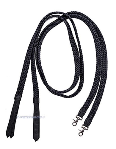 Wodze bawełniane split rein Westernwelt EcoLine karabińczyki 225 cm western — HorsePassion.pl