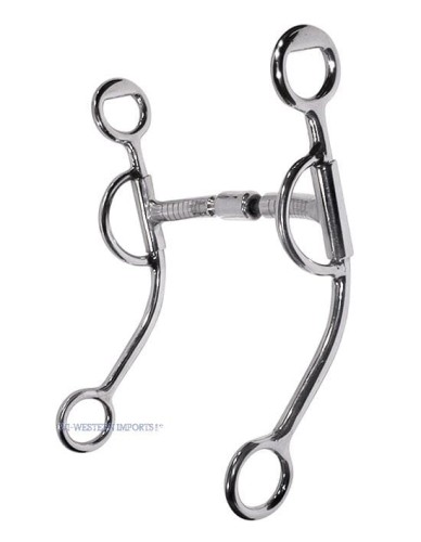 Czanka Billy Allen Western Imports 5,5" — stal nierdzewna, D-ringi górne, barrel roller, podwójnie łamany ścięgierz