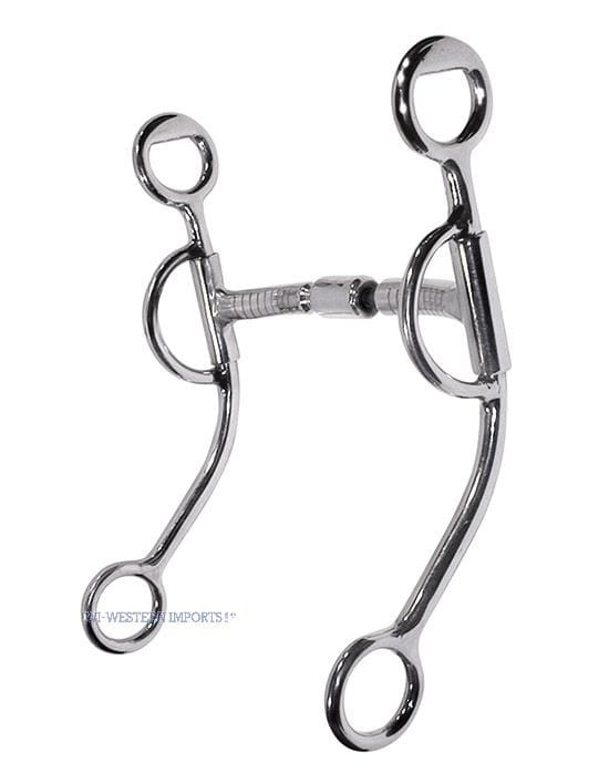 Czanka Billy Allen Western Imports 5,5" — stal nierdzewna, D-ringi górne, barrel roller, podwójnie łamany ścięgierz