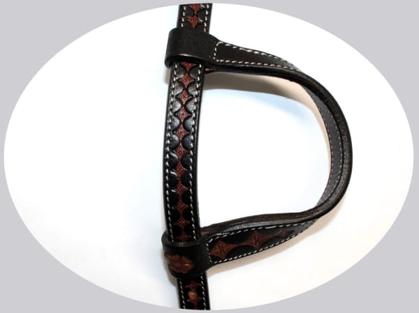 Pętla uszna one ear Equi COB — widok od góry, gęsty wzór geometryczny cross diamond na całej powierzchni