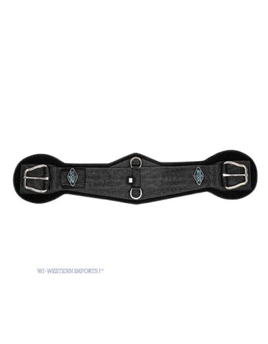 Popręg western Professional's Choice 2XCool Cinch roper 30" czarny — silikonowy plaster miodu, stalowe klamry, D-ring centralny — HorsePassion.pl