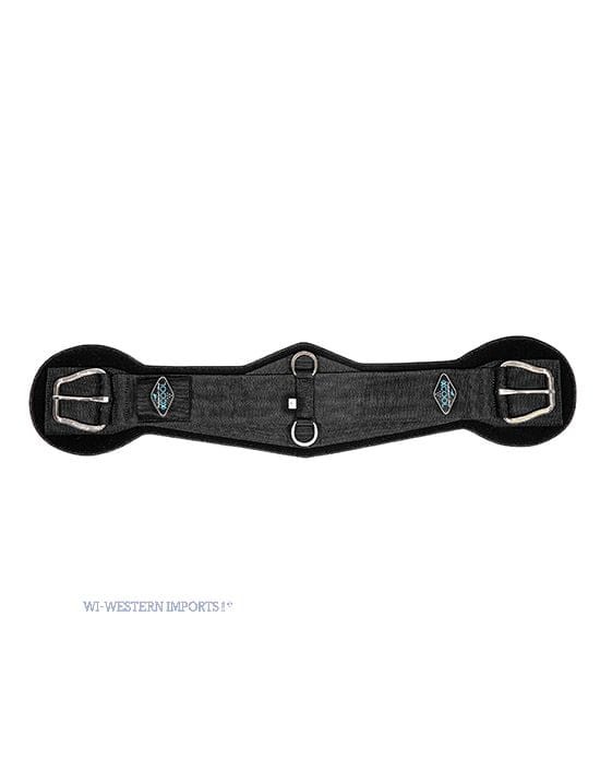 Popręg western Professional's Choice 2XCool Cinch roper 30" czarny — silikonowy plaster miodu, stalowe klamry, D-ring centralny — HorsePassion.pl