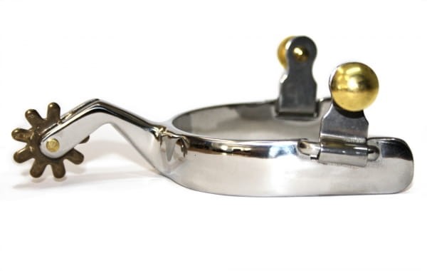 Ostrogi western treningowe Equi KS Lady - stal szlachetna, rowel mosiężny 8-ramienny, krótki shank