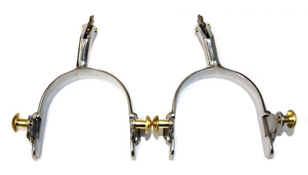 Para ostróg western Equi KS Lady - widok od przodu, klamra lady, złote guziki