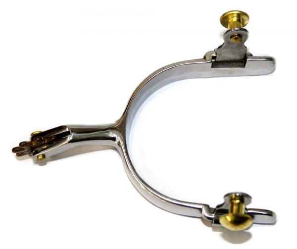 Ostrogi Equi KS Lady - widok systemu mocowania i guzików mosiężnych