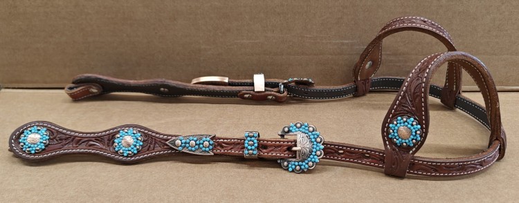 Komplet show GVR turkus napierśnik ogłowie kocyk wodze waterloop — HorsePassion.pl