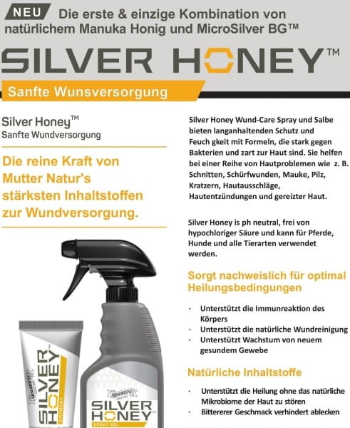Absorbine Silver Honey Rapid Wound Repair spray 236ml - antybakteryjny żel rany otarcia koń detal 4
