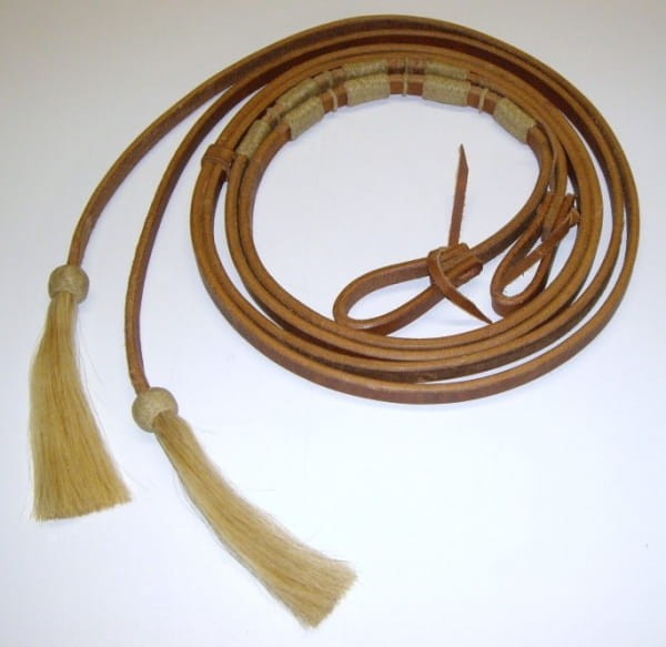 Wodze western harness rawhide buttons końskie włosie chwosty 5/8 vaquero JT International — HorsePassion.pl