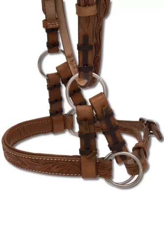 Sidepull LPTrick detal miękka wyściółka nachrapnika kwiatowy wzór — HorsePassion.pl