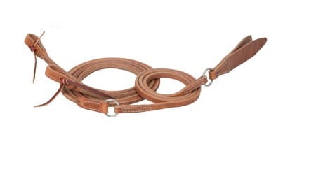 Wodze romal Weaver Romal Roper Reins 3/4 rdzawy okrągłe niklowane okucia vaquero — HorsePassion.pl