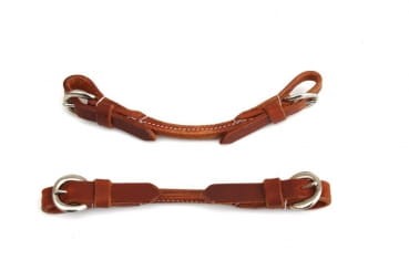Pasek pod czankę EE Tack okrągły — round leather harness kasztan, cylindryczny profil, O-ringi, pasek regulacyjny