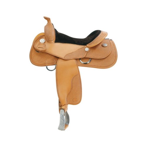 Siodło Pullman NRHA Pro Reiner Basket #126 — basket tooling, srebrne concho, grawerowane strzemiona