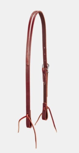 Ogłowie western one ear jedno ucho Weaver latigo bordowy 5/8" — jedna sprzączka niklowana, latigo tie ends bordowe, rozmiar COB — Weaver Leather USA — HorsePassion.pl