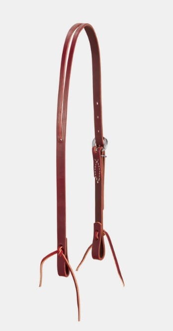 Ogłowie western one ear jedno ucho Weaver latigo bordowy 5/8" — jedna sprzączka niklowana, latigo tie ends bordowe, rozmiar COB — Weaver Leather USA — HorsePassion.pl