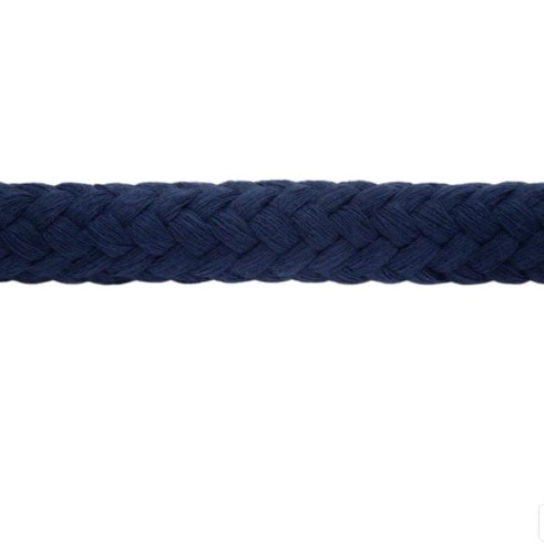 Lonża bawełniana Weaver — zbliżenie zaokrąglonego splotu bawełnianego 3/4", kolor granatowy