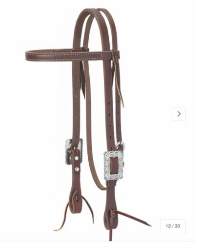 Ogłowie western Weaver Work Tack Canyon Rose - ciężka olejowana skóra ozdobne klamry scrollwork COB