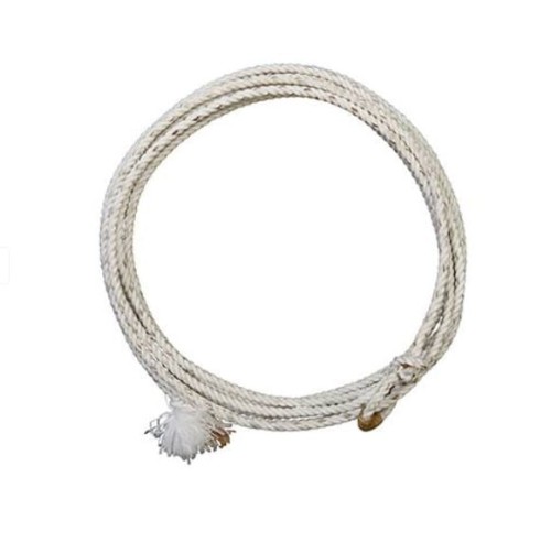 Lasso Weaver Leather 7/16" × 30' — zwinięte, biały nylon woskowany, trójskrętna konstrukcja z hondą