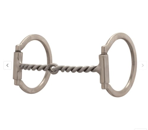 Snaffle Twister Weaver Sweet Iron D-Ring 5" — skręcony ścięgierz sweet iron, satynowe D-ringi solid cheek, centralny swivel