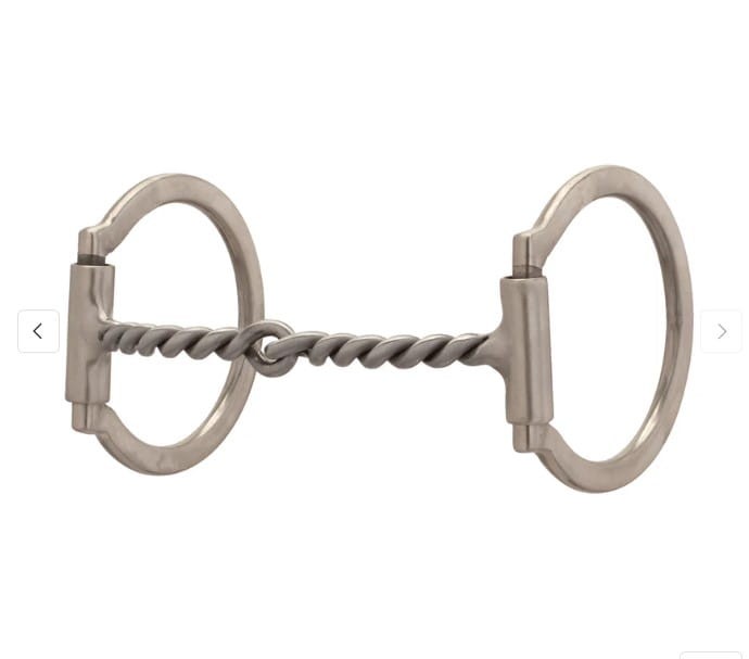 Snaffle Twister Weaver Sweet Iron D-Ring 5" — skręcony ścięgierz sweet iron, satynowe D-ringi solid cheek, centralny swivel