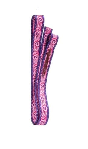 Pasek do popręgu tie strap nylonowy Equi wzór floral scroll fioletowo-różowy — siodło western lewa strona — HorsePassion.pl