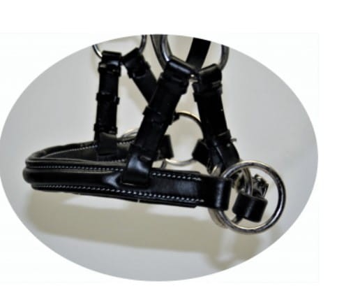 Sidepull SOFT czarny detal nachrapnik wypełnienie miękkie — HorsePassion.pl