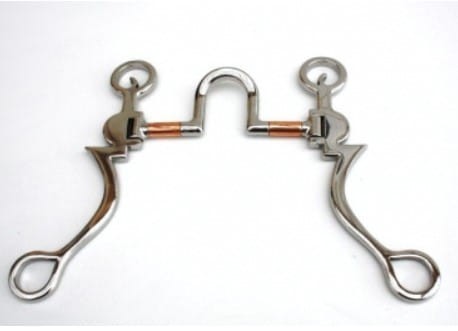 Czanka show Equi AF Performance SS — solid high port 4 cm, miedziane wstawki, ozdobne czanki z cut-out, stal lusterkowana